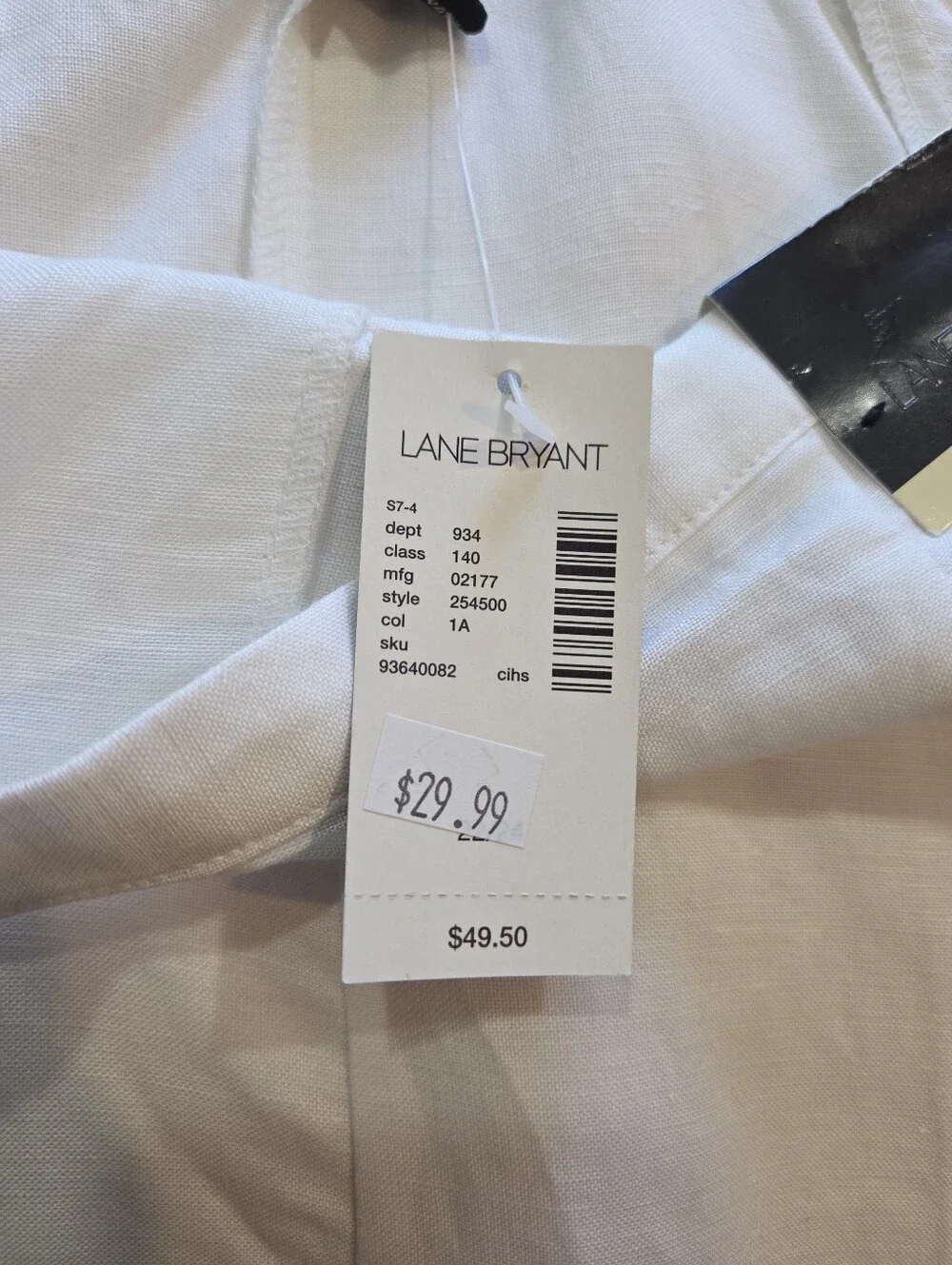 NWT Lane Bryant White Midi Skirt Linen Blend Size 22/24 Lace Hem Cottagecore - Picture 9 of 12